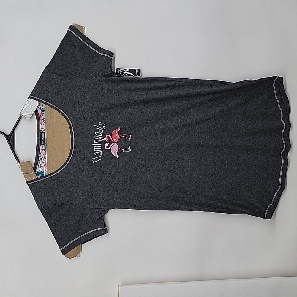 Rampage Gray Flamingo Graphic T-Shirt